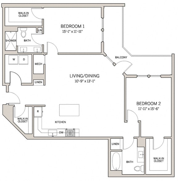 AVE King of Prussia Two Bed Two Bath B17 Available Units